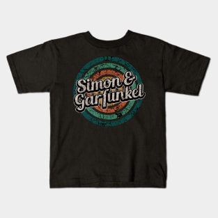 Simon & Garfunkel // Retro Circle Crack Vintage Kids T-Shirt